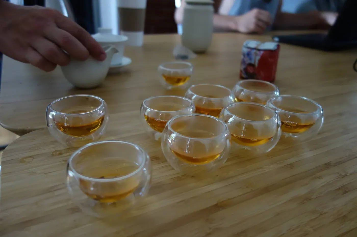 A tea tasting laid out for guests